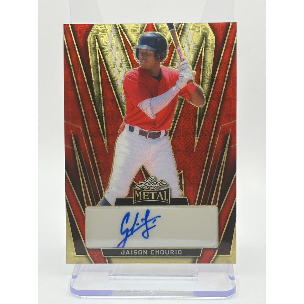2025 Leaf Metal Jaison Chourio Red Flood Superfractor Auto 1/1 SSP Guardians